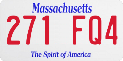 MA license plate 271FQ4
