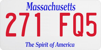 MA license plate 271FQ5