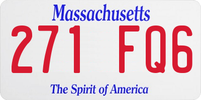 MA license plate 271FQ6