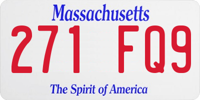 MA license plate 271FQ9