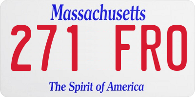 MA license plate 271FR0