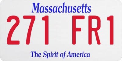 MA license plate 271FR1