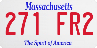 MA license plate 271FR2