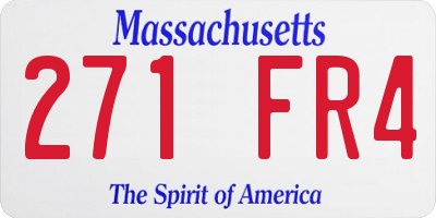 MA license plate 271FR4