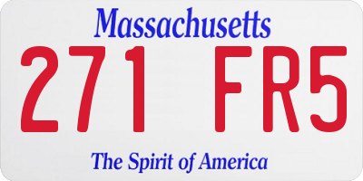 MA license plate 271FR5