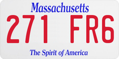 MA license plate 271FR6