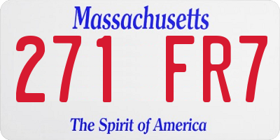 MA license plate 271FR7
