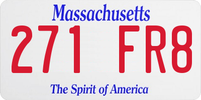 MA license plate 271FR8