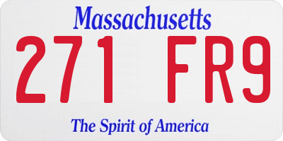 MA license plate 271FR9