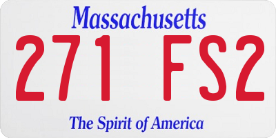 MA license plate 271FS2