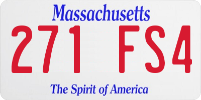 MA license plate 271FS4