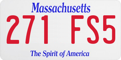 MA license plate 271FS5