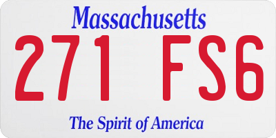 MA license plate 271FS6
