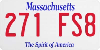 MA license plate 271FS8