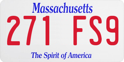 MA license plate 271FS9