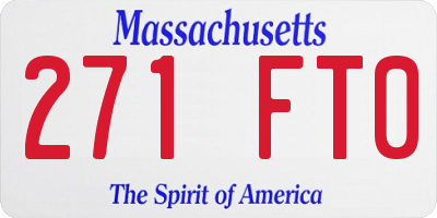MA license plate 271FT0