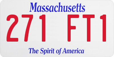 MA license plate 271FT1