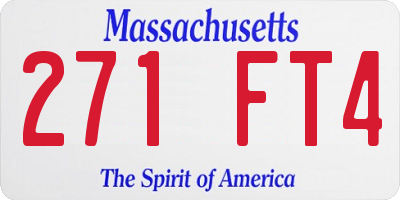 MA license plate 271FT4