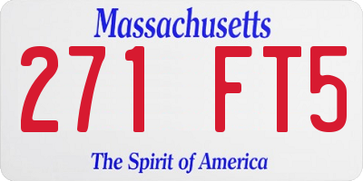MA license plate 271FT5