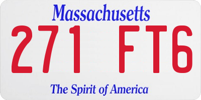 MA license plate 271FT6