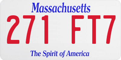 MA license plate 271FT7