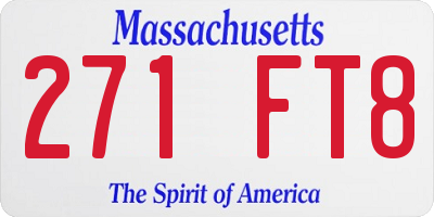 MA license plate 271FT8
