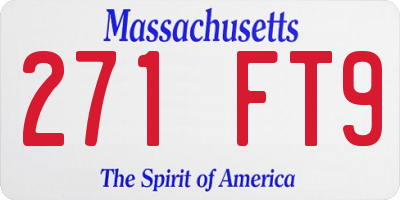 MA license plate 271FT9