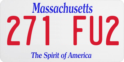 MA license plate 271FU2