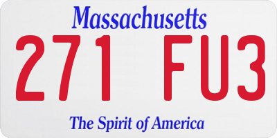 MA license plate 271FU3