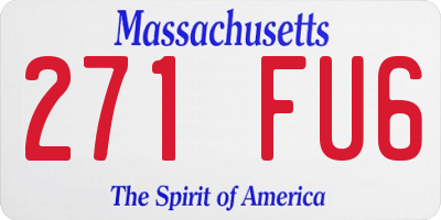 MA license plate 271FU6