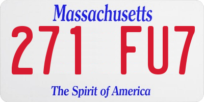 MA license plate 271FU7