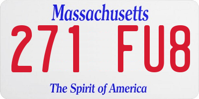 MA license plate 271FU8