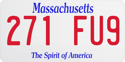 MA license plate 271FU9