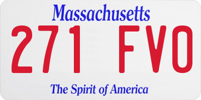 MA license plate 271FV0