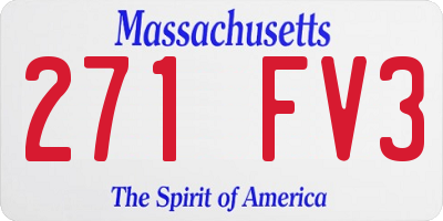 MA license plate 271FV3