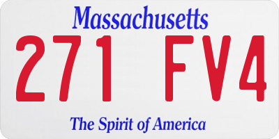 MA license plate 271FV4