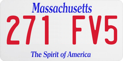 MA license plate 271FV5