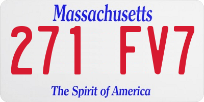 MA license plate 271FV7