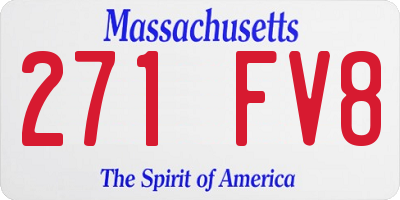 MA license plate 271FV8