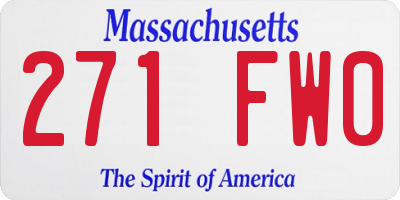 MA license plate 271FW0