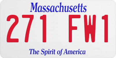 MA license plate 271FW1