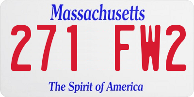 MA license plate 271FW2