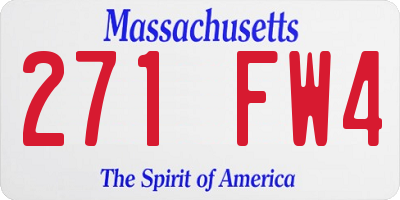 MA license plate 271FW4