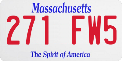 MA license plate 271FW5