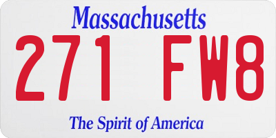 MA license plate 271FW8