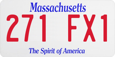 MA license plate 271FX1