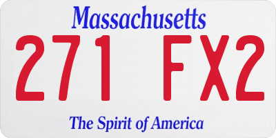 MA license plate 271FX2