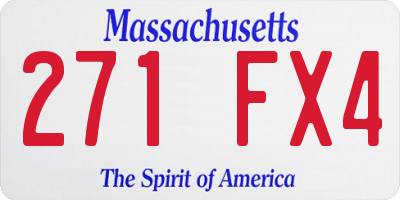 MA license plate 271FX4