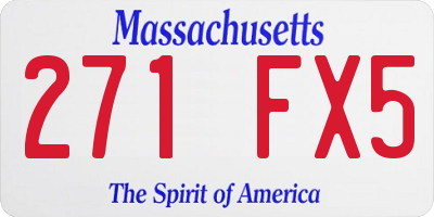 MA license plate 271FX5