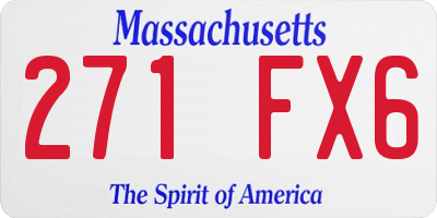 MA license plate 271FX6